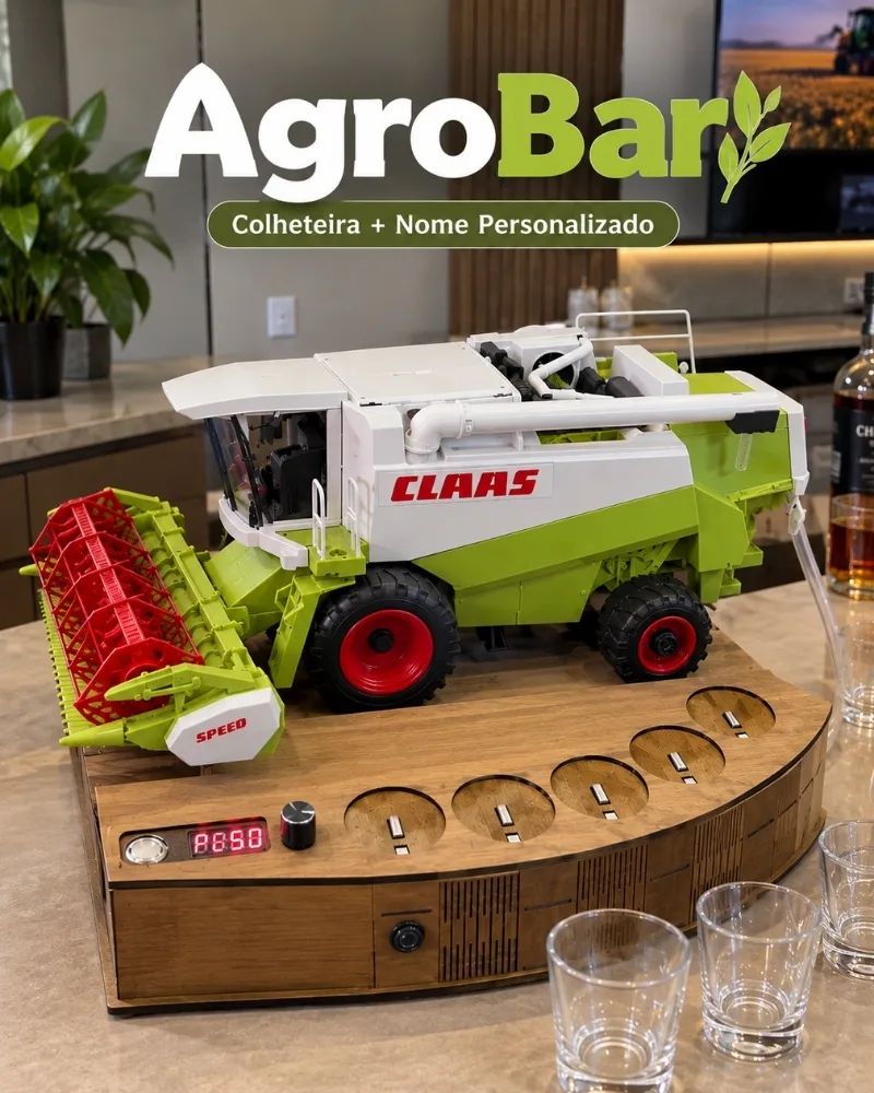 AgroBar™ – Dispenser de Bebidas Colheteira + Nome Personalizado